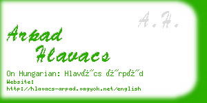 arpad hlavacs business card